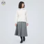 Váy dáng rộng phong cách Nhật Bản Muji, thiết kế chữ A lưng thun và viền rộng co giãn