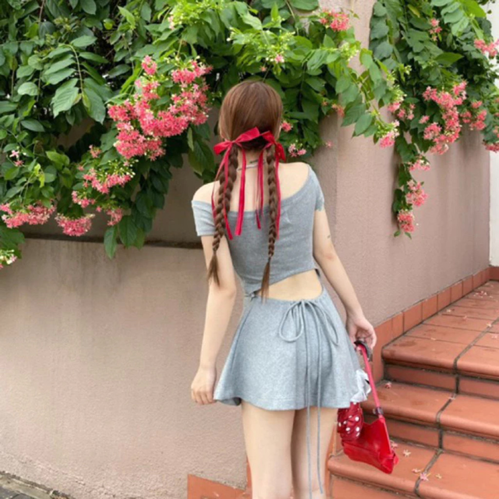 Đầm Nữ BABEE Kiểu Trễ Vai Dáng Ngắn Xòe Không Lót Khoét Lưng Gợi Cảm Sang Chảnh Trẻ Trung Năng Động