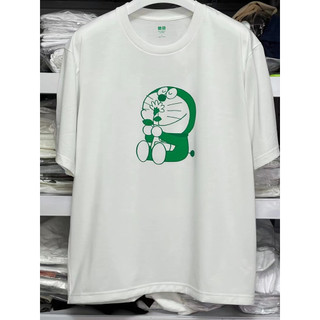 Bán áo thun xanh Doremon in hình tay ngắn, phù hợp unisex, phong cách Hàn Quốc