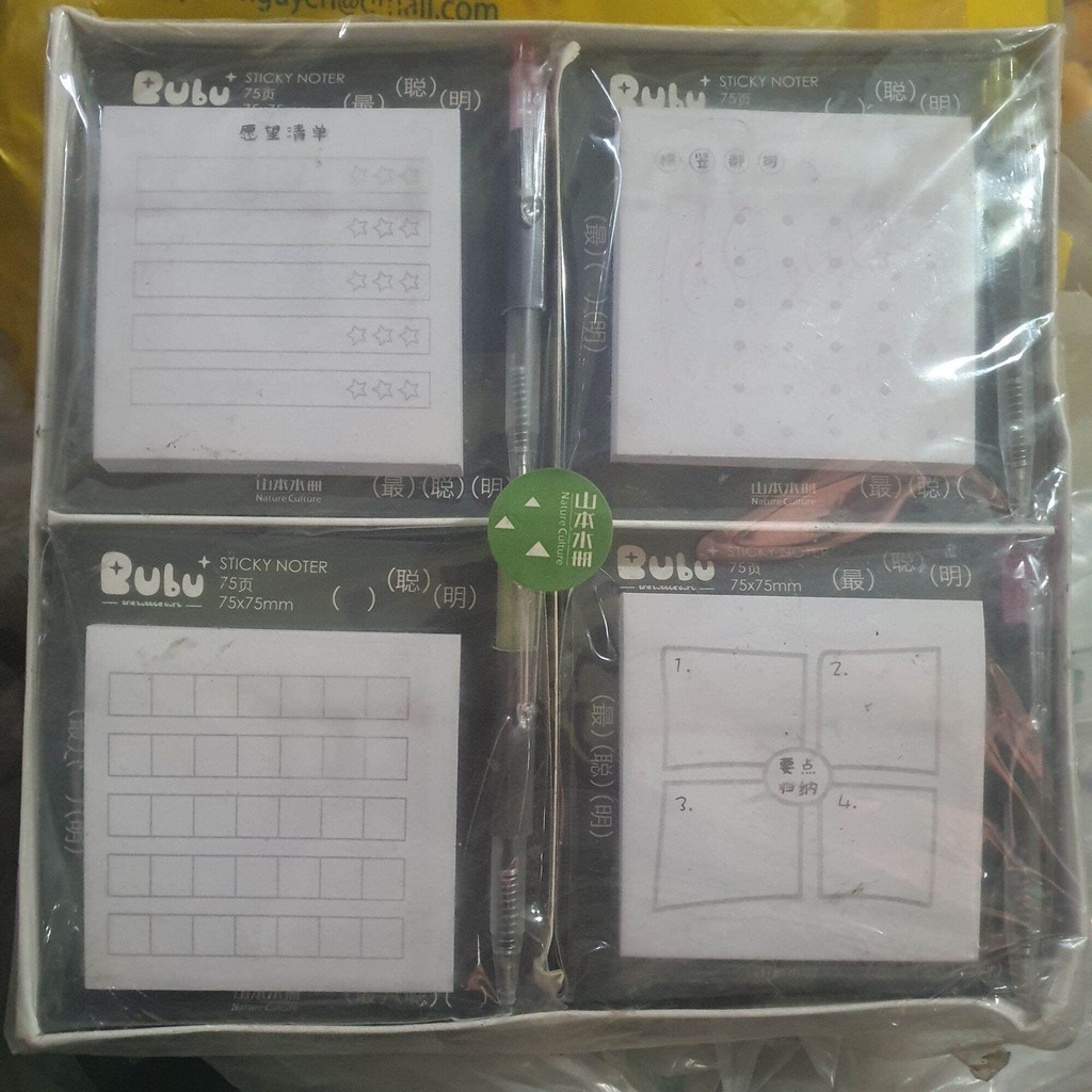 Giấy ghi chú có keo dán kèm bút họa tiết hoạt hình Kawai (1 cuốn) giao MẪU ngẫu nhiên