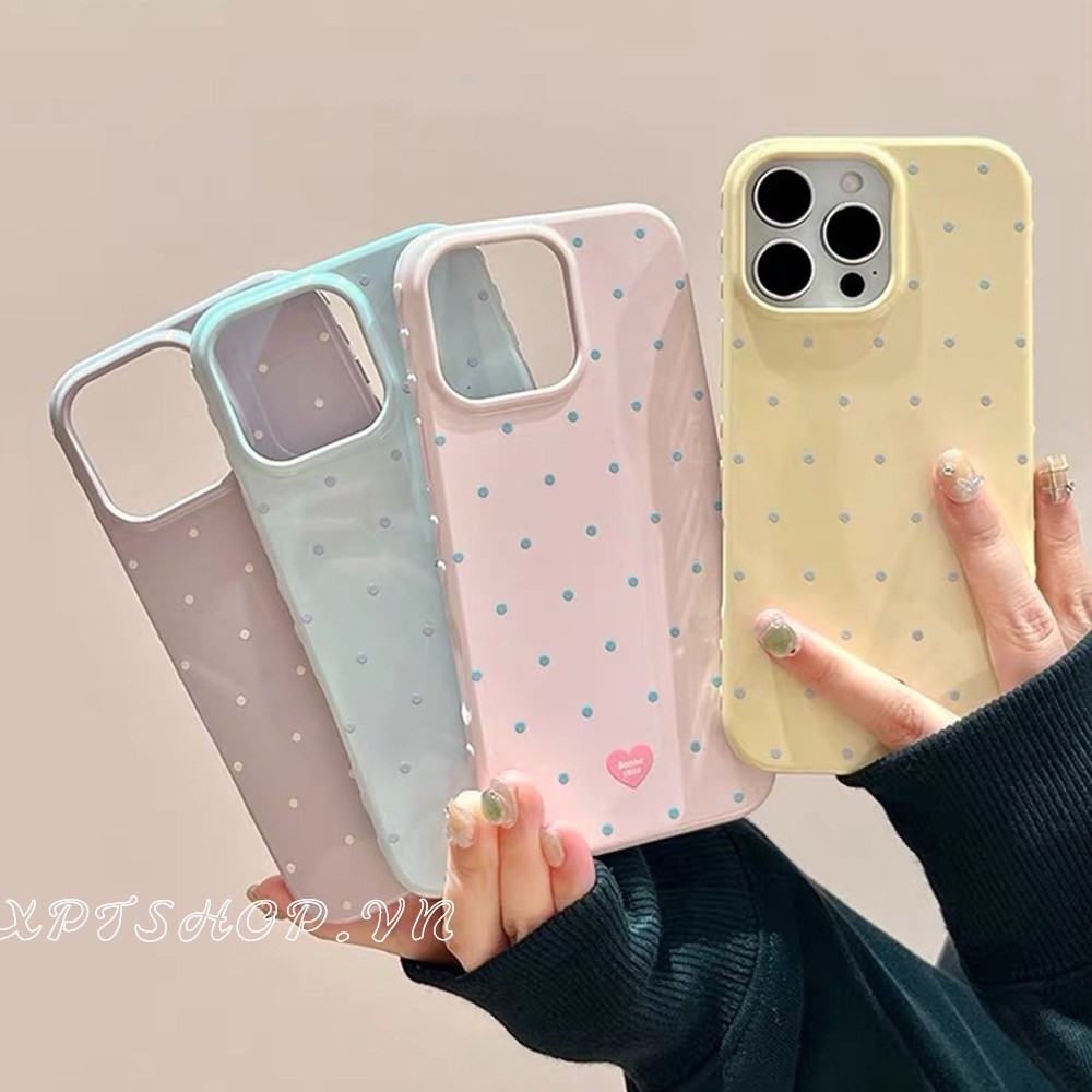 Ốp Điện Thoại Mềm Chấm Bi Cho iPhone 17 Pro Max 16 15 14 13 12 Vỏ Bảo Vệ Chống Sốc
