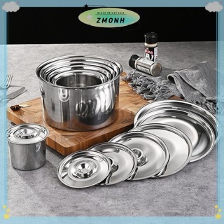 ZMONH 10-26cm Nắp Nồi Tròn Làm Dày Thép Không Gỉ Nắp Nồi Thay Thế Đa Năng Nhà Bếp Nắp Thực Phẩm Đồ Dùng Nhà Bếp