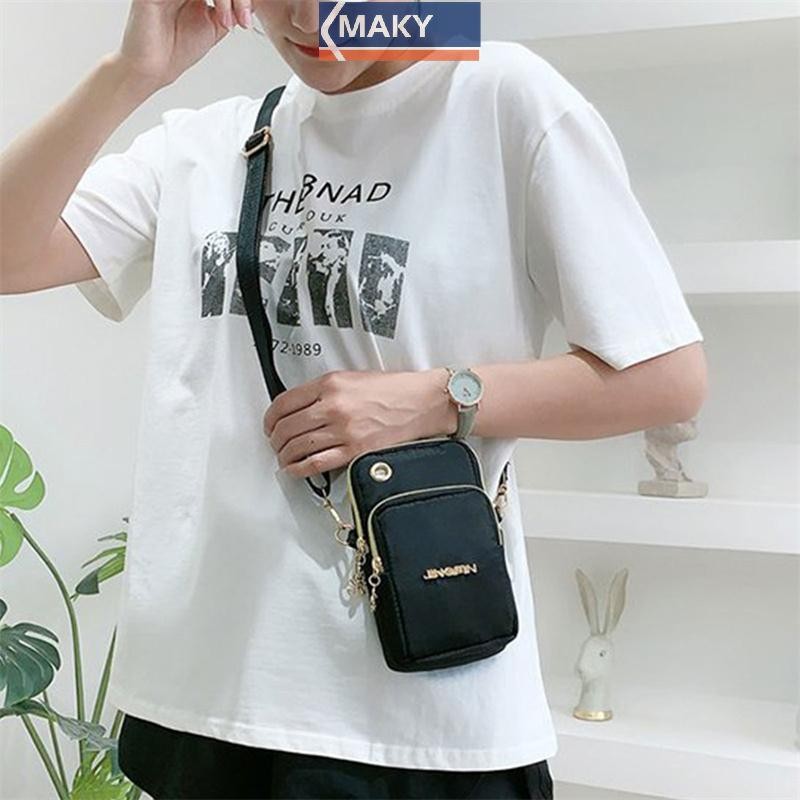 Onetimingcool Chống Thấm Nước Nylon Nữ Đeo Ngang Điện Thoại Túi Đeo Vai Túi Nhỏ Ví Thắt Lưng VN