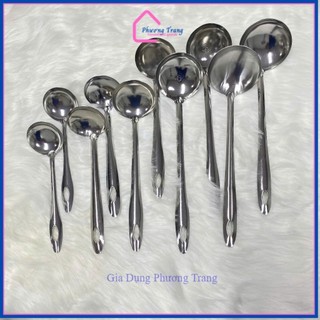 Combo Vá múc canh, vá lẩu inox size 7 cán cách nhiệt nhỏ gọn phục vụ cho gia đình quán ăn - Phương Trang