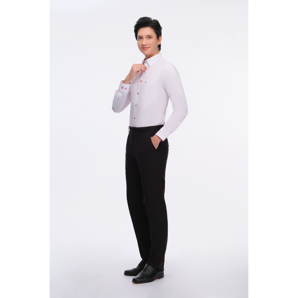 Áo sơ mi tay dài vạt tròn VIETTIEN vải Bamboo form REGULAR VT00000452