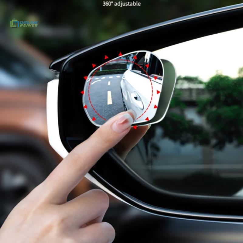 Gương tròn điểm mù ô tô lồi góc rộng, phụ kiện chiếu hậu loại hút, tương thích nhiều xe
