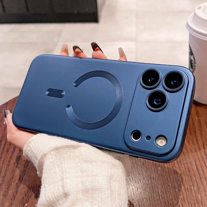 Ốp Điện Thoại Mềm Từ Tính Mờ Sang Trọng Có Gương Bảo Vệ Cho iPhone 17 16 15 14 13 12 11 Pro Max Plus 17AIR Ốp lưng Ốp Lưng