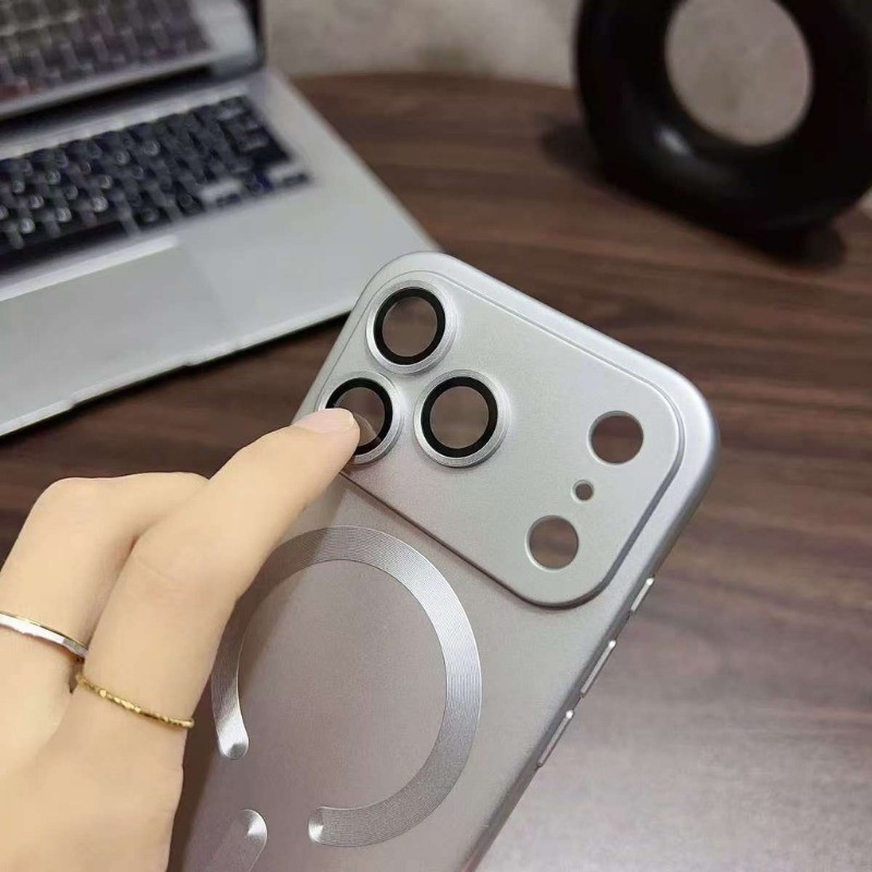 Ốp Điện Thoại Mềm Từ Tính Mờ Sang Trọng Có Gương Bảo Vệ Cho iPhone 17 16 15 14 13 12 11 Pro Max Plus 17AIR Ốp lưng Ốp Lưng