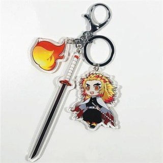 Demon Slayer Sword Keychain Anime Kamado Tanjirou Nezuko Rengoku Kyoujurou Tomioka Giyuu Acrylic Key Chain