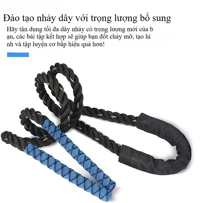Dây Nhảy Boxing Gym Tập Thể Lực Nặng 1.2kg Dài 2.8m Đến 3m, Chuyên dụng tập Boxing, Gym và rèn luyện sức bền
