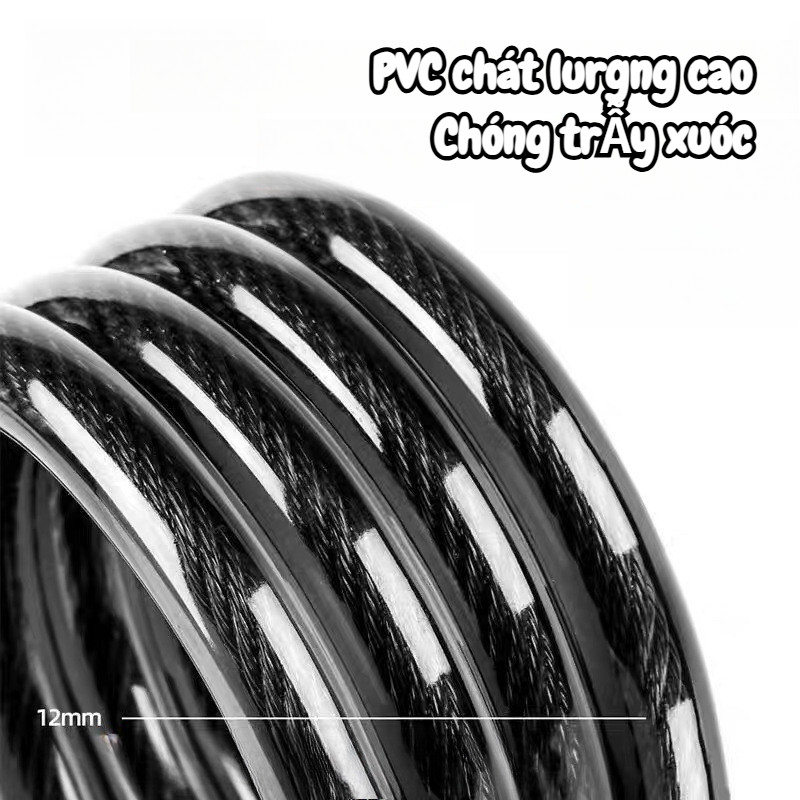 Khóa xe đạp, Năm chữ số mật khẩu khóa, Khóa cửa xe máy, Khóa chống trộm, Cáp thép dày chống cắt