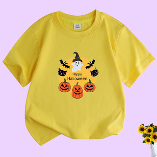 Halloween Nhện Bí Ngô Hoạt Hình In Hình Áo Thun Trẻ Em Ngộ nghĩnh Ma Tay Ngắn Cho Bé Trai Và Bé Gái