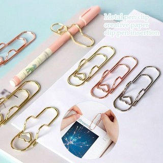 Kẹp cố định giấy HIGHVIEWLS, Kẹp giấy kim loại DIY, Vé đa chức năng Hình trái tim Mô hình tình yêu Trang Thẻ Đồ dùng học tập Phụ kiện