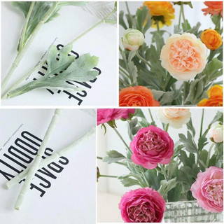 Hoa Lụa Hoa Mao Lương Thân Phấn Phủ Lông Decor Trang Trí Nhà Cửa, Hoa Hồng Mẫu Đơn, Hoa Giả Cao Cấp