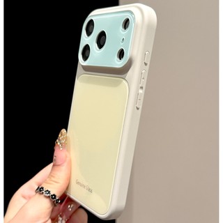 Ốp điện thoại hút từ tính bằng kính màu tương phản cao cấp phù hợp cho iPhone17 Pro Max 16 15 14 Pro Max bảo vệ camera chống sốc chống rơi mặt sau cứng