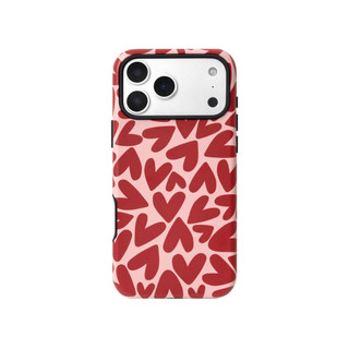 Ốp bảo vệ họa tiết trái tim đỏ cho iPhone 11 12promax 13pro15pro 15promax 14 14promax 14pro 16 pro max 16 plus 17 17promax ốp lưng hai trong một