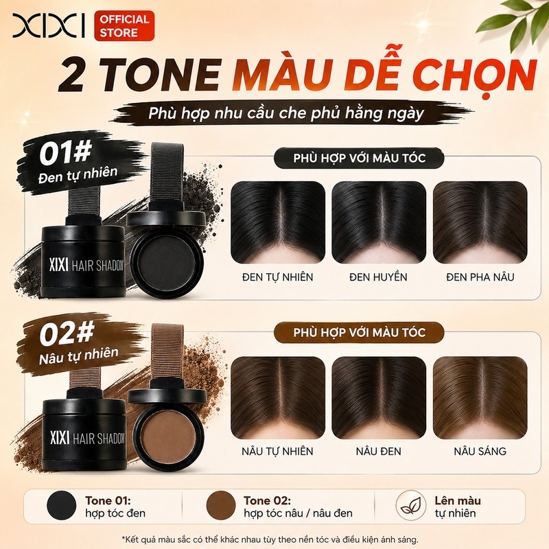 XIXI Phấn Tóc Tạo Viền Tóc Tự Nhiên, Che Khuyết Điểm, Lâu Trôi, Dễ Dặm Lại, Cho Mái Tóc Dày Dắn D769