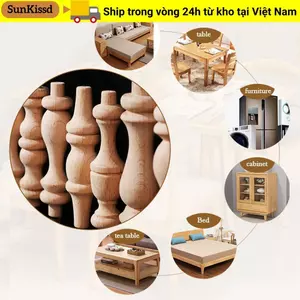 SUNKISSD Gỗ Vintage Khắc Chất Lượng Cao Trang Trí Thủ Công Phụ Kiện Tủ Ghế Chân