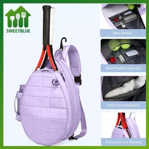 Túi Tennis SWEET, Quilted Tennis Bapa Giữ 2 Raets, Túi đeo chéo chống thấm nước dành cho nữ, nam và thanh niên n
