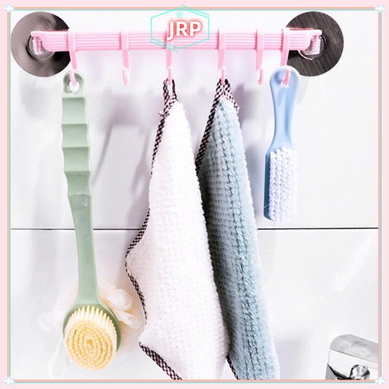 JRP Xanh / Trắng / Hồng Hút Loại Móc 6 Hàng Cho Nhà Bếp Phòng Tắm Góc Treo Không Có Dấu Hiệu Móc Treo JRP