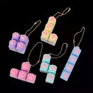 SRVN Bàn Phím Di Động Clier Fidget Móc Khóa Bộ Nút Giảm Căng Thẳng Cảm Giác Lý Tưởng Cho Văn Phòng Du Lịch Túi Đồ Chơi Pandent.