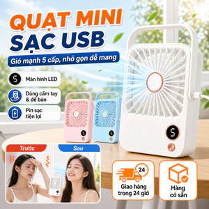 ⚡Ship Nhanh⚡Quạt mini sạc USB di động tiện lợi | Quạt cầm tay bàn gió mạnh gọn nhẹ | Quạt để bàn sạc pin nhỏ gọn dễ mang