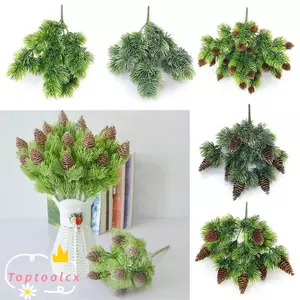 TOPTOOLCX Nhánh Thông Nhân Tạo, Phụ Kiện DIY Nhánh Nón Thông Giáng Sinh Xanh, Cây Giả Thủ Công Trang Trí Máy Tính Để Bàn Lá Giả Trang Trí Lễ Hội