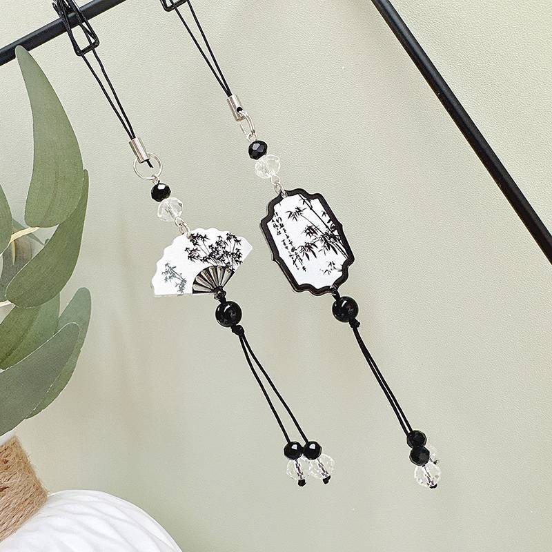 Alittlesetrtu Trung Quốc Retro Tua Rua Điện Thoại Dây Chống Mất Móc Khóa Túi Mặt Dây Chuyền Quyến Rũ Trang Sức VN