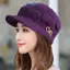 E-WOITD Mũ Ấm Áp Mùa Đông Mũ Dệt Kim Thời Trang Mẹ Mũ Bà Ngoại Sang Trọng Áo Lông Cừu Len Ấm Áp Quà Tặng Giáng Sinh E-WOITD