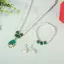 E-WOITD Vintage Thời Trang Ngọc Trai Bộ Trang Sức Dành Cho Nữ Nelace Bông Tai Bộ Vòng Tay Tiệc Cưới Trang Sức Quà Tặng Pendientes E-WOITD