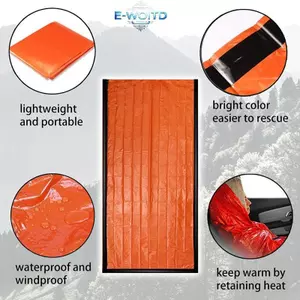 E-WOITD Túi Ngủ Khẩn Cấp Siêu Chống Thấm Nước Mylar Nhiệt Chăn Nhẹ Sinh Tồn Túi Ngủ Giữ Ấm Cho Cắm Trại Đi Bộ Đường Dài E-WOITD