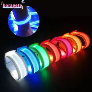 Dây đeo cổ tay thể thao BORAGETE, Dây đeo tay phát sáng trong bóng tối Vòng tay phát sáng LED, Đồ dùng dự tiệc thời trang Thanh có thể điều chỉnh Dây đeo cổ tay Đi xe đạp ngoài trời