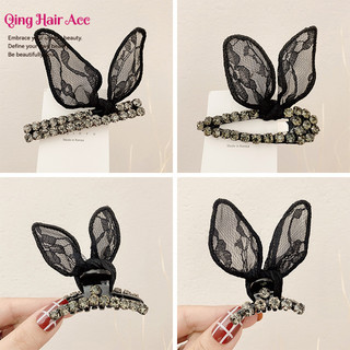 Kẹp Tóc Nữ Tai Thỏ Đính Đá, Phụ Kiện Tóc Bên, Top Kẹp Nổ