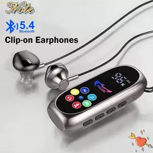 NOTE1 Tai nghe kẹp, Tai nghe đeo cổ Lavalier HD Mic Bluetooth 5.4, Giảm tiếng ồn Màn hình màu Hỗ trợ thẻ TF Tai nghe chơi game K Song