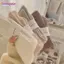 Tất ống giữa BORAGETE, Tất nhung ấm áp mùa đông bằng vải Cashmere, Tất sọc dày thời trang ngủ tại nhà dành cho nữ