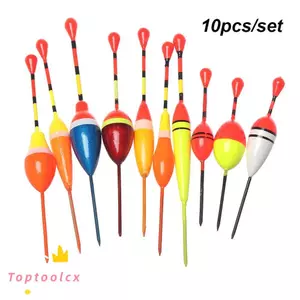 TOPTOOLCX 10 Chiếc Phao Bobbers Thời Trang Trượt Trôi Ống Các Loại Kích Cỡ Nhẹ Dính Phao