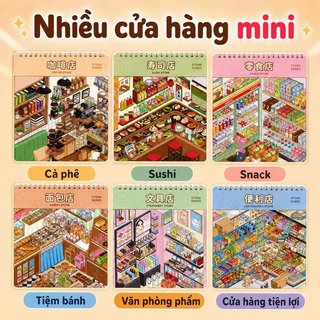 Sticker 3D cảnh mini – Chất liệu PET, dễ thương – Dùng trang trí sổ tay, nhật ký handmade – Tạo điểm nhấn sáng tạo