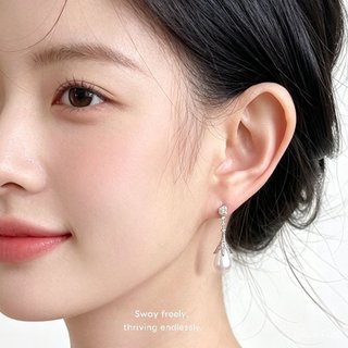 Madele Pháp Retro Cao Cấp Zircon Giọt Nước Ngọc Trai Bông Tai Người Nổi Tiếng Ánh Sáng Phong Cách Sang Trọng Kim Mạ Bạc Thanh Lịch Tính Khí Bông Tai