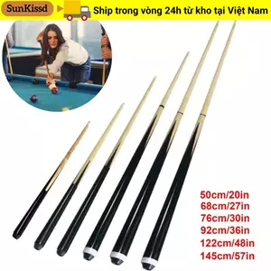 Gậy Cue Bi-a SUNKISSD, Gậy Cue Pool Gỗ Cứng Tiêu Chuẩn, 50 / 68 / 76 / 92 / 122 / 145cm Thanh Bể Bơi Gậy Trẻ Em Thanh Niên Người Lớn Nhà