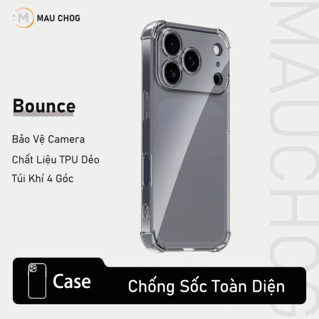 Ốp Lưng Dẻo Trong Suốt Chống Sốc Bảo Vệ Camera Cho Điện Thoại iPhone 11 12 13 14 15 16 17 Pro Max