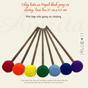 CXNP469Chày luân xa Nepal đánh gong và chuông loại len 51 cm x 5.5 cm - CXNP469