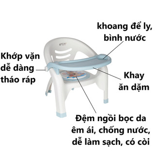 Ghế bành ăn trẻ em nhựa VIỆT NHẬT - Đệm ngồi có còi, tập bé ngồi ăn dặm - 1828