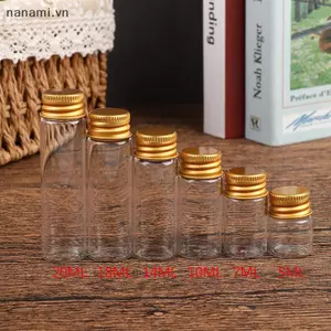 10 Cái 5 / 7 / 10 / 14 / 18 / 20ML Chai Thủy Tinh Nhỏ Bình Thủy Tinh Kín Chai Chúc [VN]