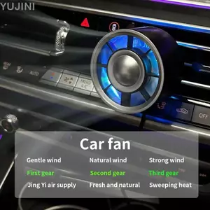 Quạt điều hòa ô tô YUJINI, Quạt thoát khí Type-C nhẹ đầy màu sắc, Bộ tăng áp gió cao có thể điều chỉnh Mini 3 tốc độ Quạt làm mát USB Phụ kiện ô tô
