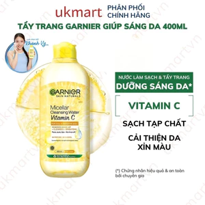 Nước Tẩy Trang Garnier Vitamin C Làm Sáng Da Micellar Cleansing Water Vitamin C Chính Hãng