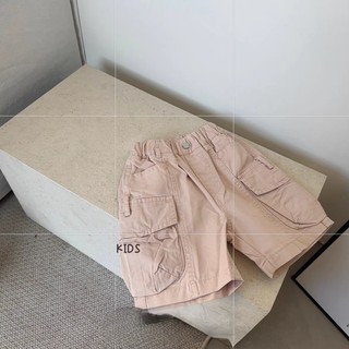 Mùa Hè Bé Gái Cao Cấp Túi Lớn Quần Short Nhật Bản Phong Cách Hàn Quốc Co Giãn Eo Chữ Năm Điểm Quần Thường Ngày