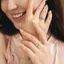Nhẫn bạc thiết yếu hình tam giác Leroy FANCIME được tạo ra Aquamarine