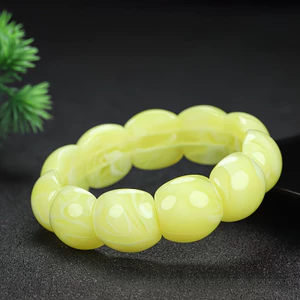Vòng tay nam nữ sáp ong màu hổ phách phong cách mới