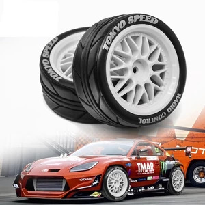 4 65mm 12mm Hex Rally Lốp Và Bánh Xe Trôi Nhựa RC Trên Đường Lốp Cho 1: 10 Tamiya XV01 XV02 TA06 TT01 TT02 PTG2 144001 A959 HPI KYOSHO
