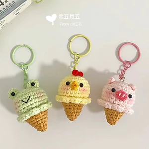 Móc khoá cây kem ice cream bằng len